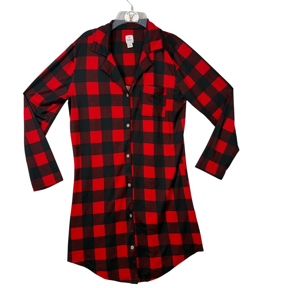 Echo Sleepwear Women's Buffalo Plaid Long Sleeve Sleep Shirt